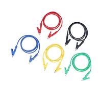 Oumefar Fil de Test à Pince, 5 Pièces, avec Serrage Ferme et Courant 20A, pour Test de Batterie de Véhicule, Rouge, Noir, Jaune, Bleu, Vert