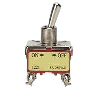 Oumefar Interrupteur à Bascule à 4 Broches, Bascule Autobloquante pour Applications électriques, 20 Jeux, ABS Durable, Acier Inoxydable, 250V, 15a