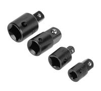 Oumefar Jeu D'adaptateurs de Douilles en Acier au Chrome Vanadium, 4 Pièces, Réducteurs de Clés Robustes pour la Mécanique et le Bricolage, 1/2 "3/8" 1/4" (Noir)