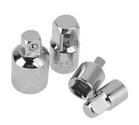 Oumefar Jeu D'adaptateurs de Douilles en Acier au Chrome Vanadium, 4 Pièces, Réducteurs de Clés Robustes pour la Mécanique et le Bricolage, 1/2 "3/8" 1/4" (Argent)