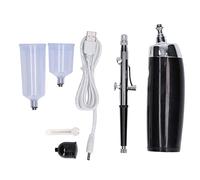 Oumefar Kit D'Aérographe Portable sans Fil, Pistolet de Pulvérisation Esthétique pour le Maquillage, la Peinture du Visage, L'artisanat de Bronzage, ABS 1 X Ensemble D'Aérographe, Aérographe (Noir)