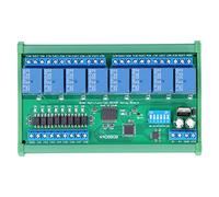Oumefar Module de Relais de Boîte de Rail 8 Entrées 8 Sorties, Carte D'extension PLC DIN35 avec Coque 12V