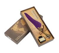 Oumefar Stylo Dip à Plume Set, Rétro Plume d'Oie Stylo avec 5 Plumes de Rechange, Encre, pour Signatures, Ecriture, Décoration et Cadeau(Purple) Writinginstruments