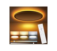 Oumida Plafonnier LED Dimmable, Lampe de Plafond 24W 2800LM avec Télécommande, 1800K Veilleuse de Couleur Chaude, 3000K-6500K Luminaire Plafonnier Rond pour Salon, Chambres d'enfantsØ30CM (30cm)