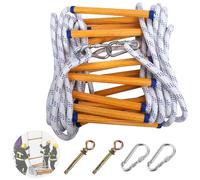 Oungy Échelle de secours portable - 5 m - Échelle de sécurité - Pour adulte - Avec mousquetons - Charge maximale : 300 kg - Pour extérieur, balcon, fenêtre, balustrade