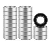 Oungy Lot de 16 roulements à billes rainurés - Double blindage - 6004 2RS - 20 x 42 x 12 mm - Double protection - Pour bricolage, tours, moteurs