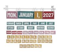 OUNONA 1 calendrier à rabats pour tableau d'affichage - Calendrier à rabats coloré 2026-2029 avec support et carte de date pour la journée des enseignants, le bureau de l'école -