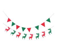 OUNONA 2 Pièces Guirlande de Noël Fanion Bannière de Fête de Noël Motif Cerf en Tissu Non Tissé Décoration à Suspendre Fond Photo pour Murs