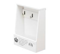 OUNONA 3 Crochets Muraux, Boîte de Rangement Vintage en Bois pour Clés | Organisation du Courrier Objets Divers, Style Artisanal Blanc, Décoration D'entrée, Usage Mural