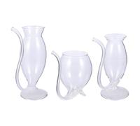 OUNONA 3 Pièces Verre à Vin Gothique 300ml en Verre Borosilicaté Tube | Décoration de Fête et Bar, Forme Gobelet Élégante, Style Unique, Stabilité