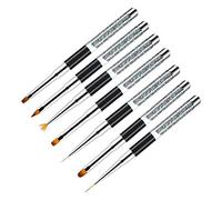 OUNONA 7 pièces Pinceaux Nail Art Fins à Poignée Longue Stylo Peinture Ongles avec Manche Drill Outils de Dessin Précis pour Manucure Professionnelle et Usage Domestique