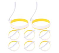 OUNONA 8 cercles à œufs antiadhésifs : moules à œufs plat, moules à mini-burgers et à crêpes avec poignée anti-brûlure - 12,5 cm de diamètre.
