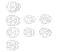 OUNONA 8 Pièces Pochoir Décoration DIY Pâtisserie en Plastique Blanc Crâne Creux Halloween Facile à Nettoyer pour Décoration de Gâteau pour Pâte D'amande et Pâte à Sucre
