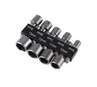 Ounona 9 Pièces Adaptateur de Clé à Douille Hexagonale pour écrous, Insert de Tournevis, Jeu de Douilles à Embouts, à douille impériale de 5 à 13 mm avec écrou à percussion pour perceuse à queue hexa