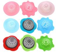 OUNONA 9 Pièces Filtre en Silicone pour Évier Cuisine, Passoire Pratique en Plastique, Protège Plomberie en Retenant Déchets Alimentaires, Plusieurs Couleur Aléatoire Plusieurs styles