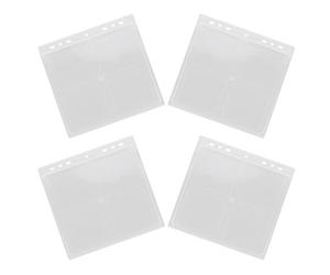 OUNONA Album à Pièces 4pcs 24 Pochettes en Acrylique, Design à Feuilles Mobiles et Protection Anti-poussière, pour Badges et Stickers la Maison ou Lors de Rencontres