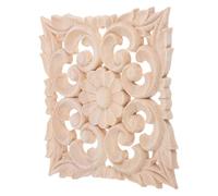 OUNONA Applique Décorative en Bois Sculpté Carré pour Meubles, Motifs Finement Gravés la Main, Facile à Installer, pour Décoration Intérieure et Accents de Mobilier