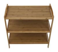 OUNONA Armoire à Chaussures en Bambou Trois Niveaux Étagère à Chaussures Maison Élégante et Stable Simple et Multifonction