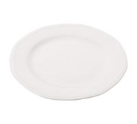 OUNONA Assiettes festonnées classiques, 19 x 19 cm, blanches, pour | Assiette de service en porcelaine, style céramique plate, idéale pour le thé de l'après-midi, les desserts du quotidien
