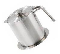 OUNONA Bidon D'huile en Acier Inoxydable avec Filtre à Maille Fine et Couvercle, Grosse Capacité, Poignée Anti-brûlure, Cuisine et Stockage de Graisse