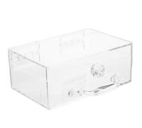 OUNONA Boîte de Rangement Transparente Compacte Petite Boîte à Cosmétiques avec Poignée et Verrou en Ps Solide pour Salon et Commode
