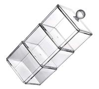 OUNONA Boîte de Stockage carrée Transparente avec Couvercle pour Coton démaquillant et œufs, Organisateur pour Bureau et Salle de beauté