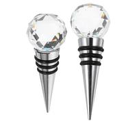 OUNONA Bouchon de Bouteille de Vin en Cristal 2Pcs, Bouchon de Scellage pour Bouteilles de Bière et de Cocktail, Structure Simple, Conserve le Vin Rouge, Apparence Couleur Aléatoire
