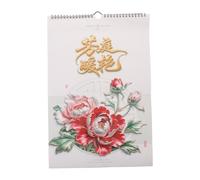 OUNONA Calendrier du Nouvel An chinois 2027 - A3 Calendrier traditionnel 2027 du zodiaque chinois, année de la Chèvre, avec bloc-notes - Agenda mural à rabat pour la Fête du Printemps et le Nouvel