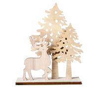 OUNONA Décoration Artisanale de Noël en Bois Forme Cerf Khaki pour DIY Maison Ambiance Festive Présent Original