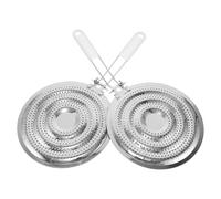 OUNONA Diffuseur de Chaleur Acier Inoxydable 2 Pièces Poignée Silicone pour Cuisinière à Induction et Gaz Protection Anti-Rayures pour Casseroles et Poêles