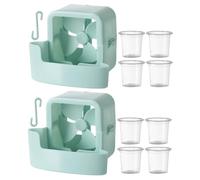 OUNONA Ensemble de 2 ventilateurs portables avec compartiment à glace, support de ventilateur suspendu pour refroidissement par glace, kit de refroidissement à clipser sans perçage pour la maison,