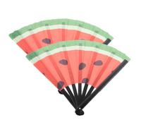 OUNONA Éventail Pliant Japonerie pour Rester Frais en Polyester et Bois 2pcs Ventilateur Portable Élégant Design Pliable pour Festivals de Musique et Fêtes