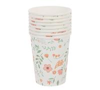 OUNONA Gobelet Mariage en Papier à Motifs Floraux, Lot de 32 Pièces Jetables, Capacité 9 Oz, pour Fêtes D'anniversaire et Mariages