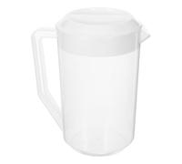 OUNONA Grand Pichet à Jus Plastique 4000ml avec Couvercle Transparent Blanc et Graduation, Grosse Capacité pour Boissons Froides et Jus de Fruits, Cuisine ou Service