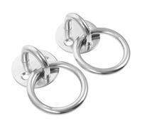 OUNONA Kit Suspendre pour Balançoire 2 Pièces en Acier Inoxydable Argenté, Crochet D'ancrage de Plafond Rond Robuste pour Charges Lourdes, Support Pivotant pour Chaises Suspendues