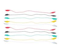 OUNONA Lot de 10 pinces crocodiles électriques avec fils - Cordons de test robustes en plastique avec pinces isolantes - Fils de connexion estampés et soudés pour laboratoire