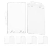 OUNONA Lot de 10 porte-badges transparents pour cordon - Étui rigide en plastique pour cartes d'identité - Robuste, à verrouillage permanent, protection verticale pour badge de bureau