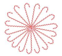 Ounona Lot de 18 bâtons en sucre d'orge Candy Canes ornementaux de sapin de Noël Rouge/blanc à suspendre 15 cm