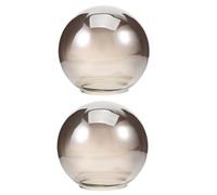 OUNONA Lot de 2 abat-jour sphériques en verre, diamètre 15 cm (5,9 pouces), pour suspension, applique murale ou lampadaire. Ouverture de fixation : 7 cm (2,76 pouces). Gris.
