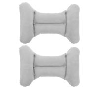 OUNONA Lot de 2 oreillers de Voyage gonflables : Coussin floqué de Soutien Lombaire pour Voyages en Avion, Train, Bureau ou Voiture - Oreiller à gonflage Automatique en Forme de H