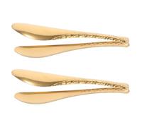 OUNONA Lot de 2 pinces de service dorées : pinces de cuisine en acier inoxydable - Ustensiles de service pour la cuisine, les buffets, le traiteur, le pain, les pâtisseries, les desserts et les
