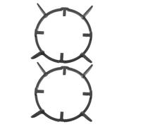 OUNONA Lot de 2 supports pour casseroles à gaz - Grille en fonte de 23 cm, antidérapante - Support rond pour wok - Anneau de brûleur à gaz robuste pour la cuisson au wok