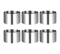 OUNONA Lot de 6 cercles à pâtisserie en acier inoxydable, moule rond pour desserts et gâteaux, 7,6 cm de diamètre, moule à biscuits antiadhésif pour tiramisu, gâteaux et biscuits.