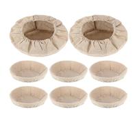 OUNONA Lot de 8 doublures en tissu pour panier de fermentation à pain - 25 x 8 cm - Doublure pour levain - Couvercle de banneton réutilisable pour la fermentation, la levée et la cuisson de la pâte