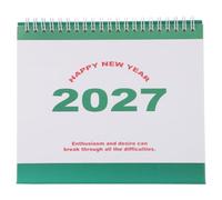 OUNONA Mini calendrier de bureau 2027, agenda mensuel et journalier portable pour le bureau, petit calendrier de à poser, organisateur de journée vert