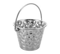 OUNONA Mini seau martelé avec poignée - Seau de service en acier inoxydable pour la cuisine, les frites, les glaçons - Bol à sauce décoratif de 10 cm
