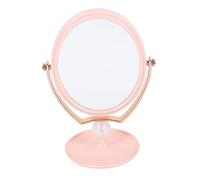 OUNONA Miroir de Maquillage Rotatif Recto Verso 6 Pouces en Abs Rose, Miroir Grossissant Haute Définition, Élégant pour Chambre et Soins Peau