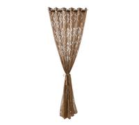 OUNONA Moustiquaire de Fenêtre en Polyester Couleur Café Imprimé Feuilles, Rideau Créatif pour Salon et Vitrine, pour Hiver, Décoration Moderne