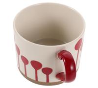 OUNONA Mug Ballon en Céramique Peinte à Main, Rouge, Café | Style Minimaliste Bohème, Usage Bureau Cuisine, pour Thé, Soupe ou Céréales