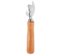 OUNONA Ouvre-bouteille à manche en bois : ouvre-boîte avec poignée en bois - tire-bouchon en acier inoxydable - décapsuleur à coupe latérale pour la cuisine, le bar et l'extérieur